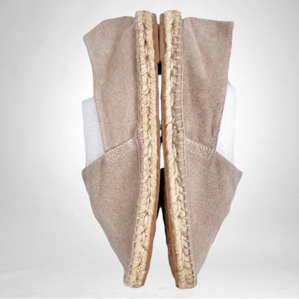 J.Crew Flat Canvas & Jute Espadrille Light Beige SZ 10